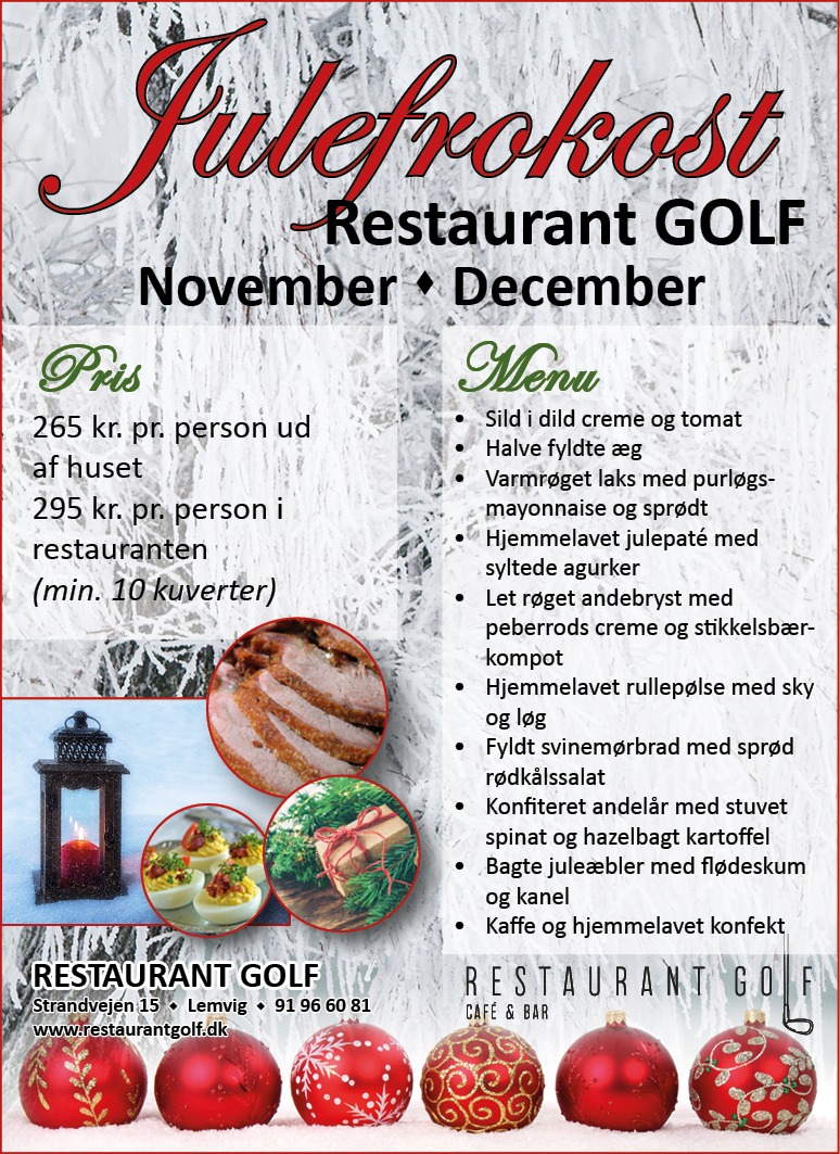 Julefrokost 2023 | Restaurant Golf, Lemvig